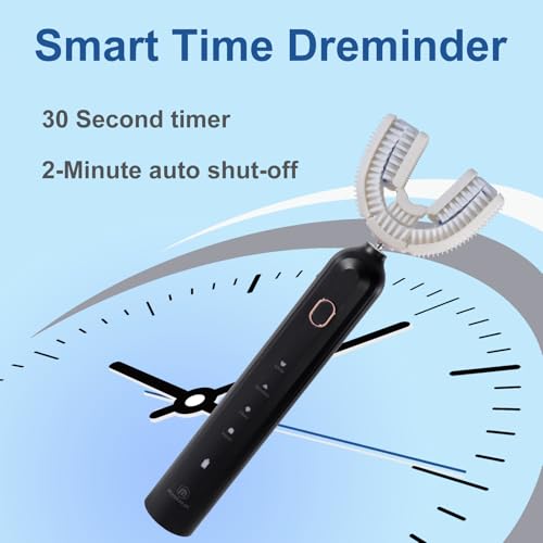 Electric Ultrasonic U-Shaped Toothbrush for Adults 360 Degree Deep Clean