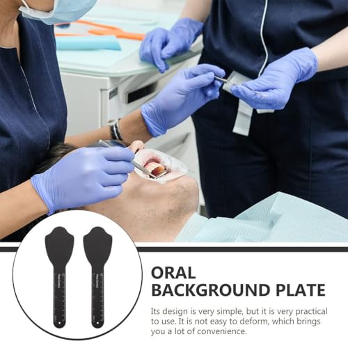 2 Pcs Dental Photography Board Intraoral Photo Contrast Board for Oral Photography Black Background for Clinic and Home Use Smooth Edges 8.66 X 2.75 X 0.23 in