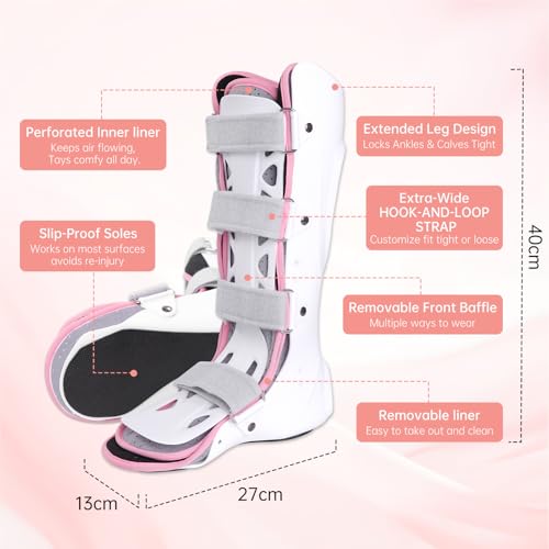 Medical Boots, Ankle Sprain Correction Boots, Ankle Sprain Braces, Walking Boots, Adjustable Splints, Detachable Linings (Long Left Foot)