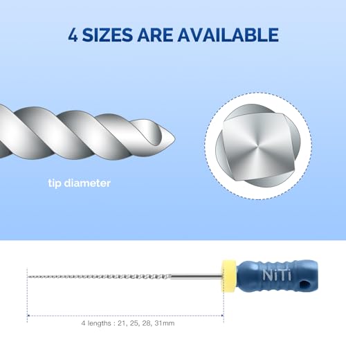 JMU Dental K Files #15-40/25mm, NITI Hand Use Files 6 Pcs/Pack #15-40(25mm) 1