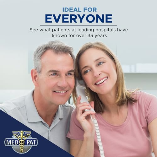 Med-Pat T-4 Full-Featured Trimline Telephone w/Ring/in-Use Light Indicator - Corded Wall Phone w/Full Range Volume Control, Hearing Aid Compatible, Ideal for Hotel, Business & Landline Use- Cream
