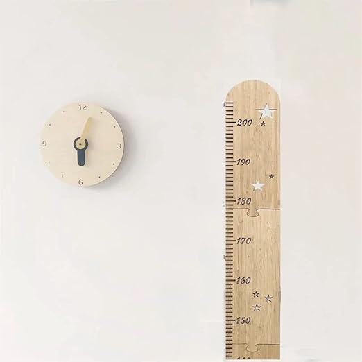 Luottus Wooden Height Meter, Star, Height Scale for Children and Adults, Seal, Children's Growth Record, Wall Ruler, Entrance, Kindergarten, Nursery, Scandinavian Interior, Stylish, Assembly, Measuring Range 0-200 cm -  Australia