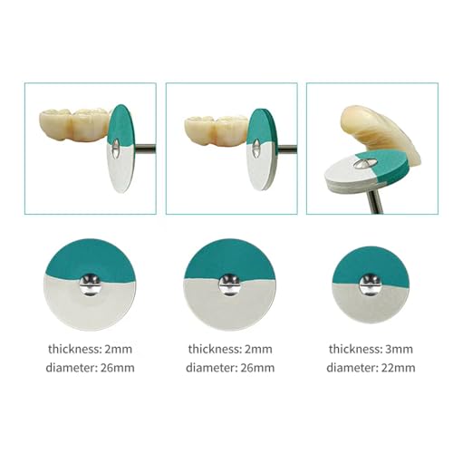 Dental Composite Resin Polishing Discs Polisher Rubber Wheel, High-Density Grit Fine/Medium/Coarse Grit Available for Ceramic & Zirconia (Thickness:3mm Diameter:22mm-Blue) thickness:3mm diameter:22mm-Blue