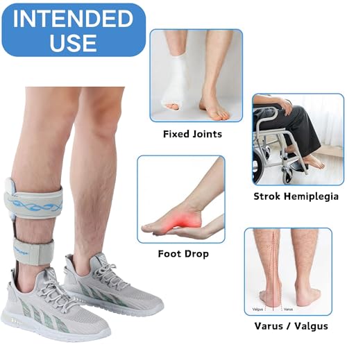 AFO Drop Foot Brace - Drop Foot Stabilizer Brace Foot Drop Brace with Stroke, MS, Hemiplegia, Drop Foot Support Shoes for Assist Walking Easier & Better (L-Left) L-Left