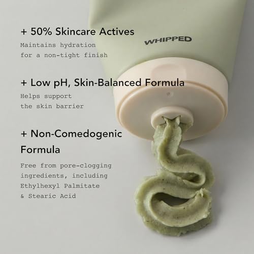 Whipped Korean Skincare Face Wash, Doubles as a Face Mask, Mugwort Tea Tree, Deep Cleansing Vegan Facial Cleanser for Oily Skin and Pore Care with Matcha, Centella Asiatica, Niacinamide