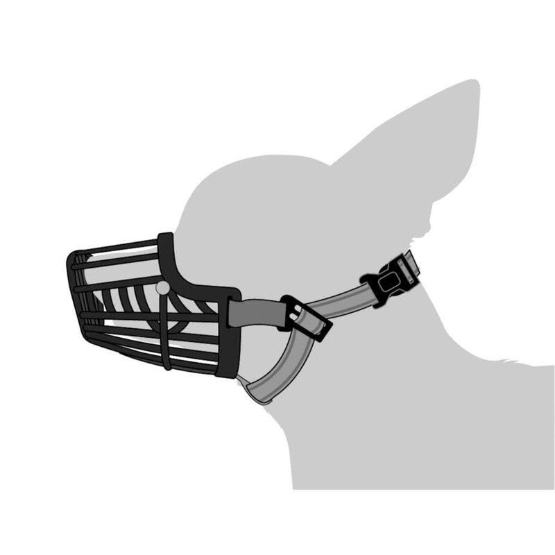 Muzzle Silas BLACK XXS neck 25-36CM / nose 3.5x4CM - BeesActive Australia