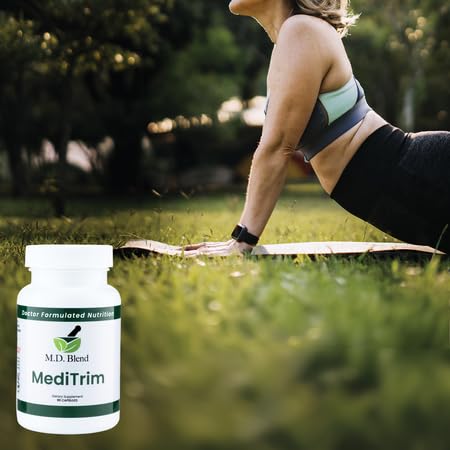 M.D. MediTrim - Expert Formulated Supplement Energy, Satiety, & Physique Goals - Smooth System Balance - Green Coffee Bean, Green Tea, Apple Cider Vinegar, Hibiscus - 90 Capsules 1 - BeesActive Australia