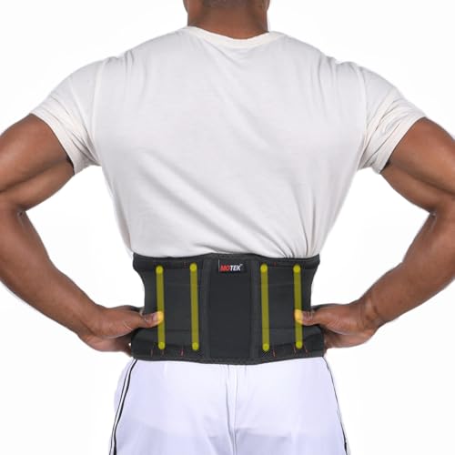 MOTEK Back Support Brace for Men & Women (Large 36-48") | Breathable Material, Lightweight Support, Dual Adjustable Straps | Lower Back Pain Relief | Lumbar Support Large (36-48")