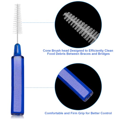 B Rush Interdental Advanced Brush for Braces, Oral Teeth Cleaning, Dental Disposable Soft Flossing Brushpicks Removes Plaque, Tapered Head Reach Both Small Tight Gaps and Wide Spaces (200 Pcs) 200 Pcs