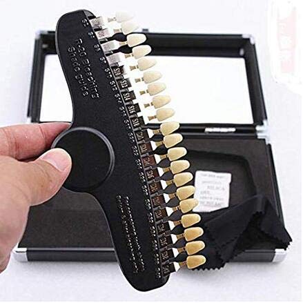 Professional R-20 Teeth Whitening Shade Guide with Mirror, 20 Colors Tooth Bleaching Shade Chart