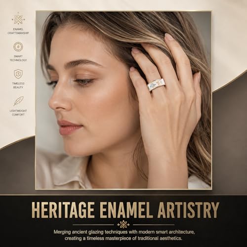 Smart Ring for Women Health Ring Fitness Ring with Enamel Fitness Tracker gold 10