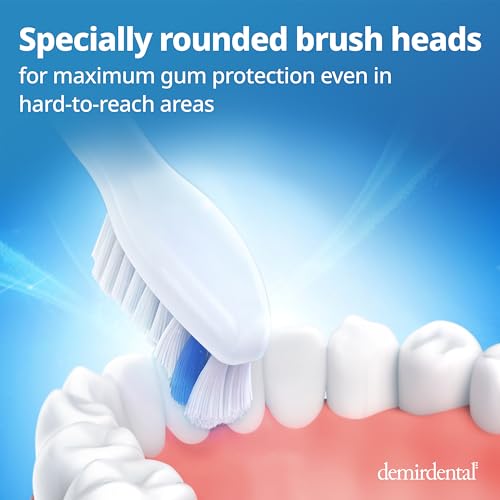 demirdental Toothbrush Heads Sensitive Compatible with Philips Sonicare Toothbrush Heads - Soft Replacement Heads for Sensitive Gums and Teeth - Gentle Brush Heads - White 8 Pack