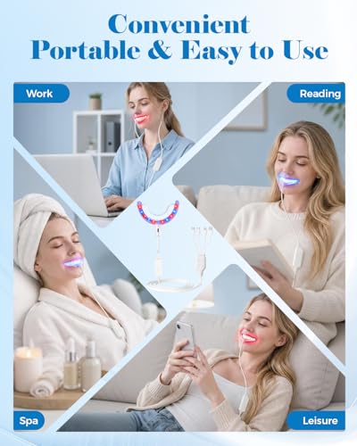 Red Light Therapy for Gums, 32 LED Red & Blue Light Device for gum Care