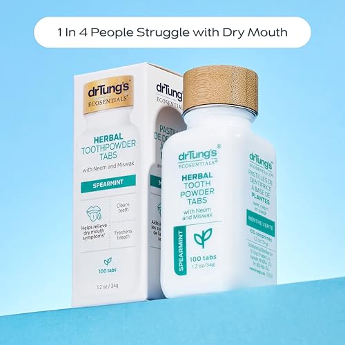 DrTung's Herbal Toothpaste Tablets - Spearmint Flavor, 100 Tabs, 3 Pack 100 Count (Pack of 3)