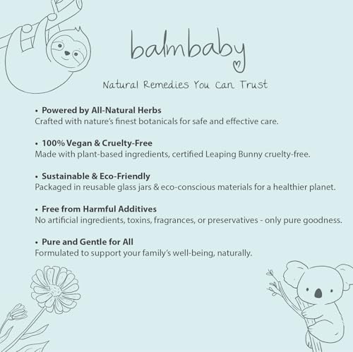 Balm Baby Natural & Organic Baby Teething & Calming Tincture - Calms, Soothes Gums and Discomfort – Vegan - Glass Bottle with Glass Dropper (2-PK) 2 Fl Oz (Pack of 2) Sweet Glycerin