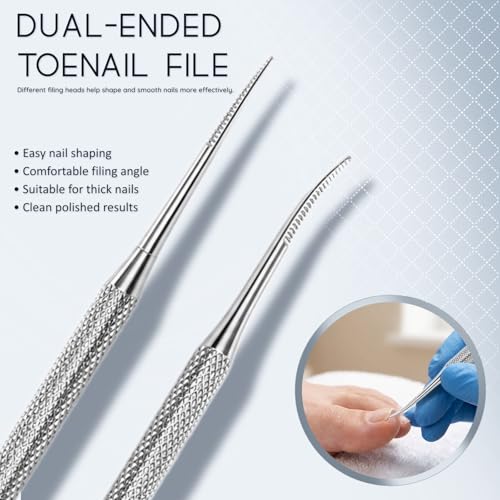 3 Pack Ingrown Toenail File & Lifter, Stainless Steel Pedicure Tool Set