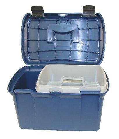 Kerbl grooming box blue with contents (for horses, horse brushes, mane brushes, grooming box with brushes, horse care, blue grooming supplies) 321775 - BeesActive Australia