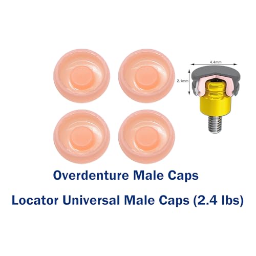 4 Pcs Implant Retention Male Caps 2.4 lbs (Pink 2.4 lbs Strong Retentive Caps) Pink 2.4 lbs Strong Retentive Caps