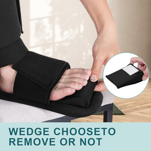 Estinko Plantar Fasciitis Night Splint – Adjustable Night Splint for Plantar Fasciitis Women & Men, Relieve Heel Pain, Achilles Tendonitis, Drop Foot Support Black Large