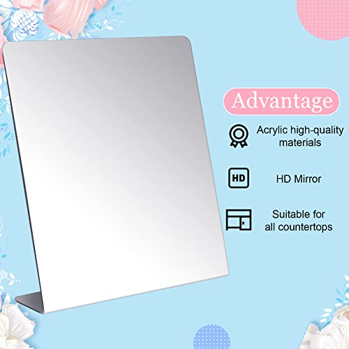 Amyhill 2 Pcs Counter Top Mirror Freestanding Table Desk Mirror Self Portrait Single Sided Acrylic Glass for Tabletop Desk Counter Bedroom Office Bathroom Home Dorm (8.5 x 9 Inch) 8.5 x 9 Inch