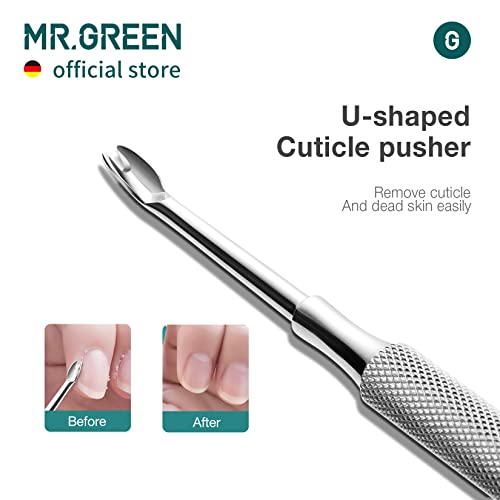 MR.GREEN Multi-Function Nail Care Tools Cuticle Pusher Nail Dirt Cleaner Double Headed Design Pry Up Nails Cuticle Trimmer (Mr-2158) Mr-2158