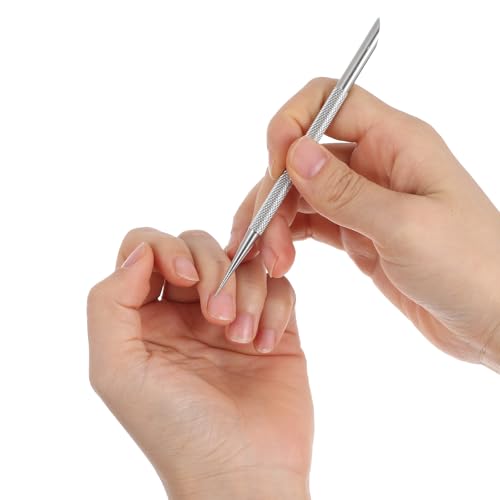 4 Pcs Metal Cuticle Pusher and Scraper,Cuticle Remover Tool,Metal Nail Cuticles Pusher Nails Polish Remover Tool for Professional Manicure Pedicure