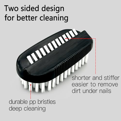 Nail Brush for Cleaning Fingernails Two Sided Hand Fingernail Scrub Brush Soft Stiff Bristles Nail Scrubber Brushes for men women kids,4 PCS