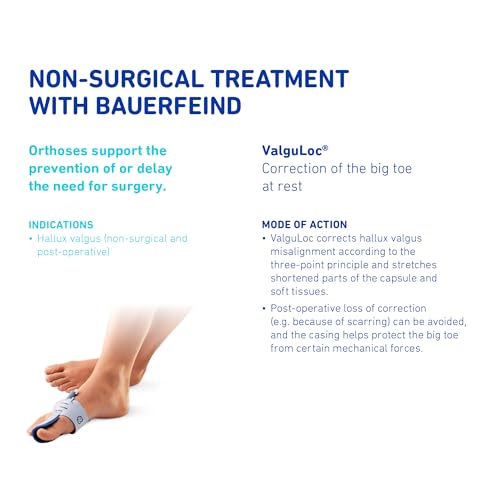 Bauerfeind - ValguLoc - Bunion Splint - Supports Pain Relief from Bunions, Turf-Toe, Realignment & Stabilization of Big Toe, Comfortable Postural Splint Left, 1