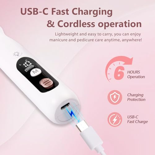 ZABOUL Electric Nail Drill, Professional Nail Filer Buffer Rechargeable Manicure Pedicure Kits for Acrylic Nails Gel Polishing Removing Manicure Salon Home Gold