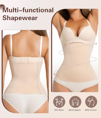 sellto Waist Trainer for Women Tummy Control Waist Cincher Lower Belly Fat Medium 1pack-nude