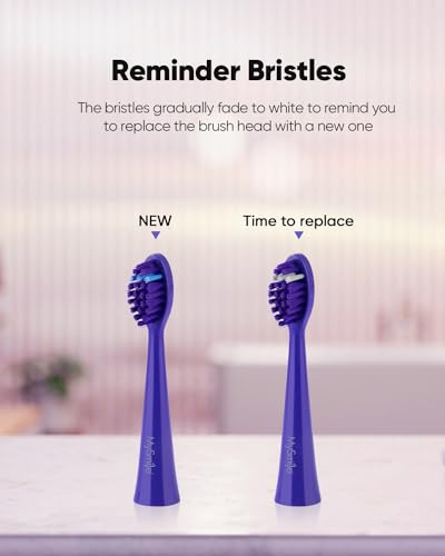 MySmile DY156 Electric Toothbrush for Adults with 3 Brush Heads and Replacement Heads, 3 Packs (Blue)