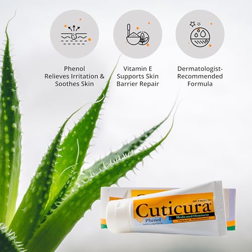 Cuticura Medicated Ointment | First Aid Antiseptic | Infection Protection | Antibiotic-Free Ointment for Cuts, Scrapes & Burns | Soothing Itch & Pain Relief with Aloe Vera & Vitamin E, 1oz (3 Pack) 1 Ounce (Pack of 3)