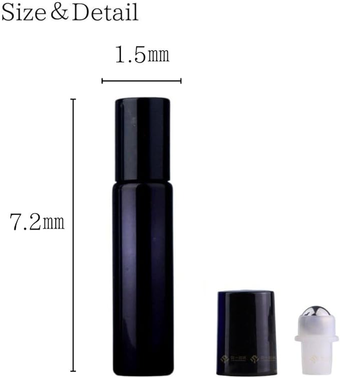 Atomizer Roll On Roll On Bottle, Blackout Bottle, Perfume, Aroma, Portable Refill Container, Black, 0.3 fl oz (10 ml), pokapokaya (1 Black) - BeesActive Australia