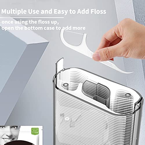 Dental Floss Pick Dispenser, Auto Pop-Up, 520 Count & Travel Case Set