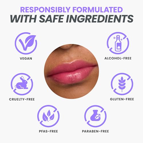 Wonderskin Lip Oil Rehab Serum - Tinted Lip Oil, Hydrating Lip Serum Kissed
