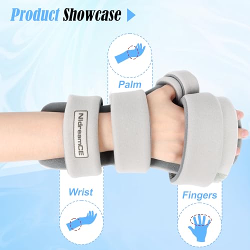 Resting Hand Splints for Straightening Fingers,Carpal Tunnel Wrist Brace Night Immobilizer With Finger Separators for Stroke Rehabilitation,Muscle Atrophy, Dupuytren's Contractures (Right) Right Hand