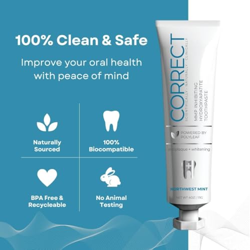 Fluoride-Free Nano-Hydroxyapatite Toothpaste – Whitening, Sensitive Teeth, MMP Inhibiting, Antiplaque, Remineralizing, Created by Doctors + Dentists for Gum Health, SLS-Free, Made in USA, 4oz, 4-Pack