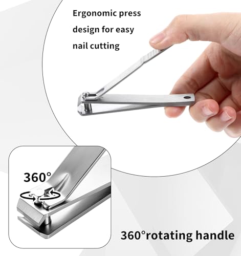 2 Pcs Straight Nail Clipper, Straight Blade Nail Clippers for Thick Nails