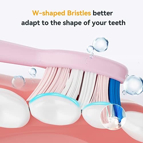 JTF Sonic Smart Toothbrush Genuine Standard Brush Heads, 9Pack, P200 Pink