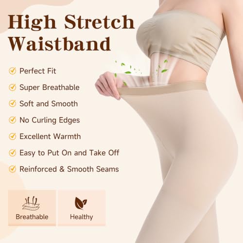 20-30 mmHg Medical Graduated Compression Pantyhose for Women Men Beige Large
