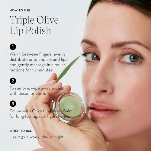 Furtuna Skin Triple Olive Lip Polish - 8ml | Exfoliating Lip Scrub for Women and Men | Lip Treatment with Olive Oil for Smooth and Refreshed Lips