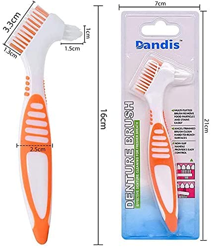 3 Pack Denture Cleaning Brush Set Hard Denture Toothbrush Portable Denture Toothbrush Cleaning Brush Double Sided Denture Brush for Denture Care - BeesActive Australia