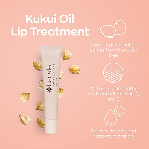 Hanalei Sugar Lip Scrub AND Kukui Oil Lip Treatment 15g Clear AND 5-Piece Tropical Lip Balm Set | Made with Hawaiian Botanicals | Cruelty-Free and Paraben-Free