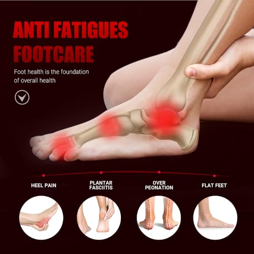 VALSOLE 250+ lbs Plantar Fasciitis High Arch Support Insole for Men Women,Heavy Duty Support Pain Relief Orthotics Insert,Relieve Flat Feet,High Arch,Foot Pain,Standing All Day Boot Work Shoe Insole MEN 10-10 1/2 | WOMEN 12-12 1/2--(290mm) Red