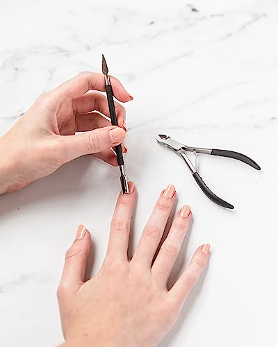 Amazon Basics Cuticle Nipper and Pusher Set, Manicure and Pedicure Nail Care Tools, Black