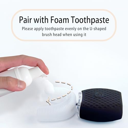 Adult Ultrasonic Automatic Toothbrush Waterproof Timer Travel Black