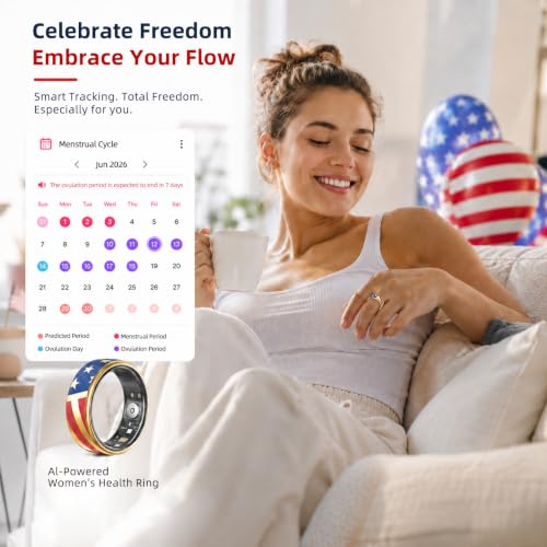 Smart Ring Fitness Tracker Men & Women, Health Sleep Tracker (Gold, #9)