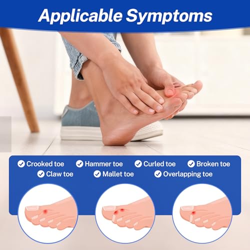 Toe Splint for Broken Toes Support, Toes Brace for Fracture Fixation,Sports Sprains,Injuries, Fracture Toes Protector for Second Toe to Pinky