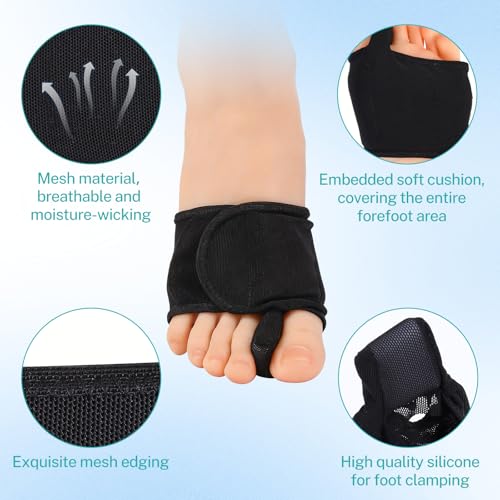 Bunion Corrector for Women Men, Adjustable Toe Straightener with Silicone clip pad and foam gasket, Breathable Mesh Bunion Relief Bunion Pads, Comfort Bunion Fix Brace for Correct Toes Alignment(1 Pair)
