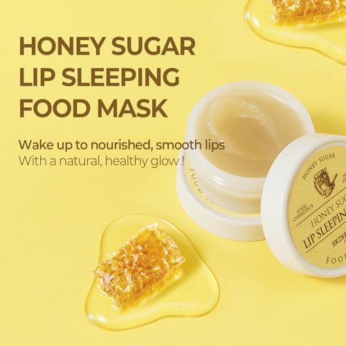 SKINFOOD Strawberry & Honey Lip Treatment Duo – Exfoliating Sugar Scrub and Overnight Sleeping Mask for Smooth, Hydrated, and Revitalized Lips